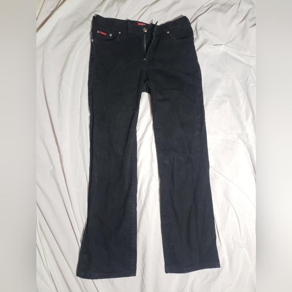 Chaps womens black delaney straight leg jeans size 6